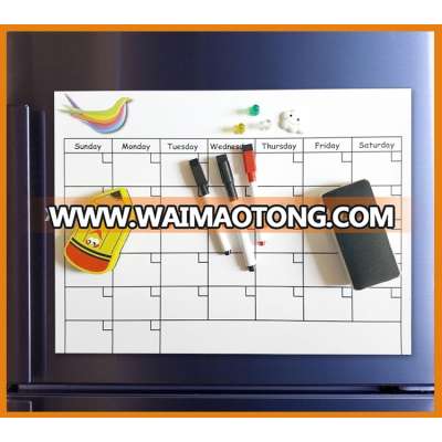 Hot sale Magnetic Dry Erase Monthly Calendar Kit for Refrigerator ,Menu Planner board, weekly planner board fridge magnet