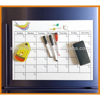 Hot sale Magnetic Dry Erase Monthly Calendar Kit for Refrigerator ,Menu Planner board, weekly planner board fridge magnet